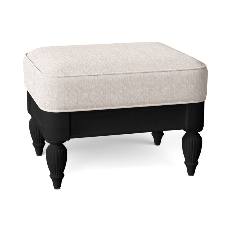 Grand View Ottoman, Light Blue and White Stripe; 0256-54, Havana Finish