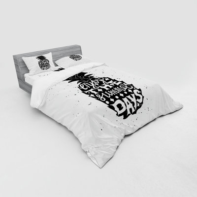 Ensemble de housse de couette en microfibre noir / blanc