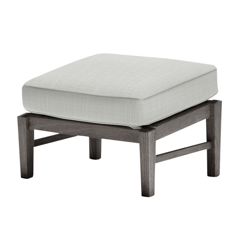 Repose-pieds Croquet en teck - Huître, Welt, Sunbrella® argent Verona, Teck huître