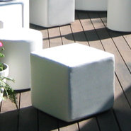 Dots Outdoor Ottoman, Chill White