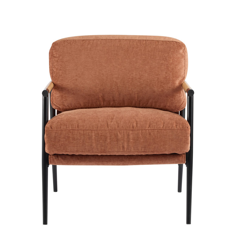 Christopher Knight Home® 27.56" W x 30.31" D x 33.07" H Wooden Armrest Polyester Accent Chair, Orange