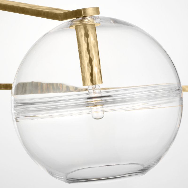 Sean Lavin Lowing Medium 4-light Chandelier in Polished Antique Brass with Clear Glass shade