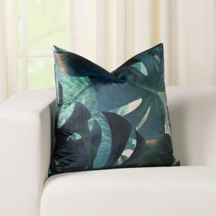 Floral Print Velvet Throw Pillow