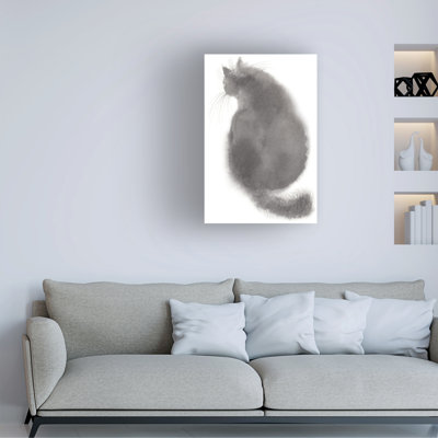 Chat gris par Elena Bolgova - peinture sur toile tendue
