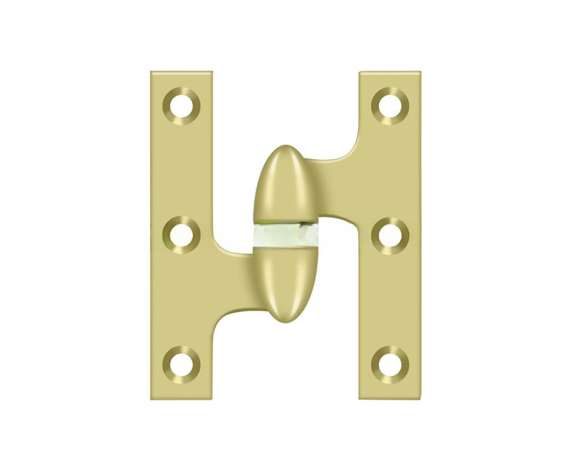 Charnière en laiton poli 3 po x 2 1/2 po Deltana OK3025B3-L, Laiton poli