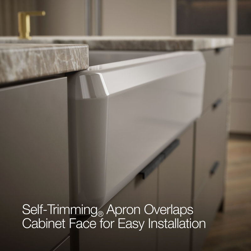 Riverby Undermount Single-Bowl Farmhouse Workstation Kitchen Sink With Tall Apron, Truffle