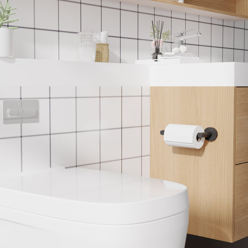 Porte-papier hygiénique mural pivotant, Noir mat