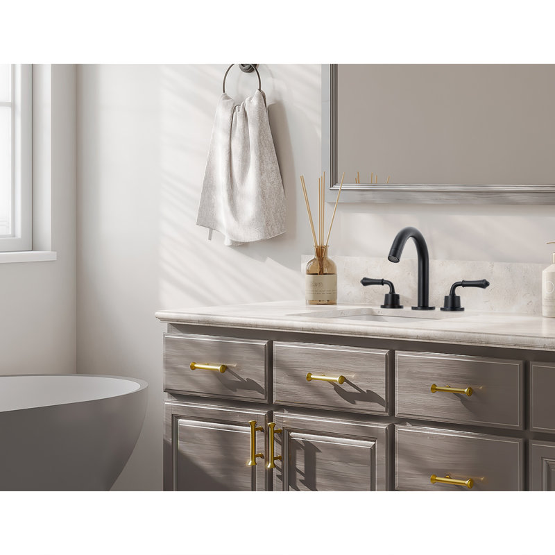 2-handle Bathroom Faucet with Drain Assembly