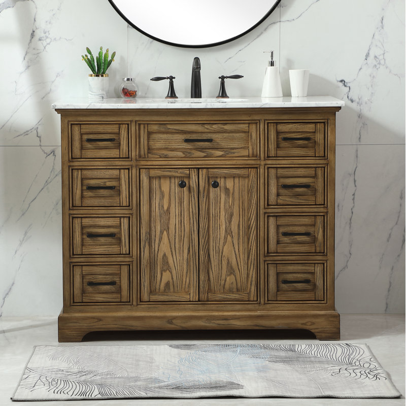 Ensemble de meuble-lavabo simple 42 po Hermes, Brun foncé