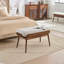 Banc d'entrée classique et minimaliste en tissu avec cadre en bois et banc de bout pour le salon de la chambre à coucher-526440985-527111255