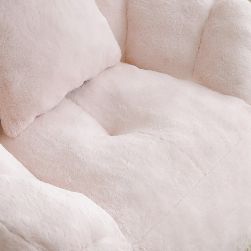 Fauteuil à billes géant avec repose-pieds, siège à billes surdimensionné pour adultes et enfants, grand fauteuil en fausse fourrure avec rembourrage, grand canapé rembourré