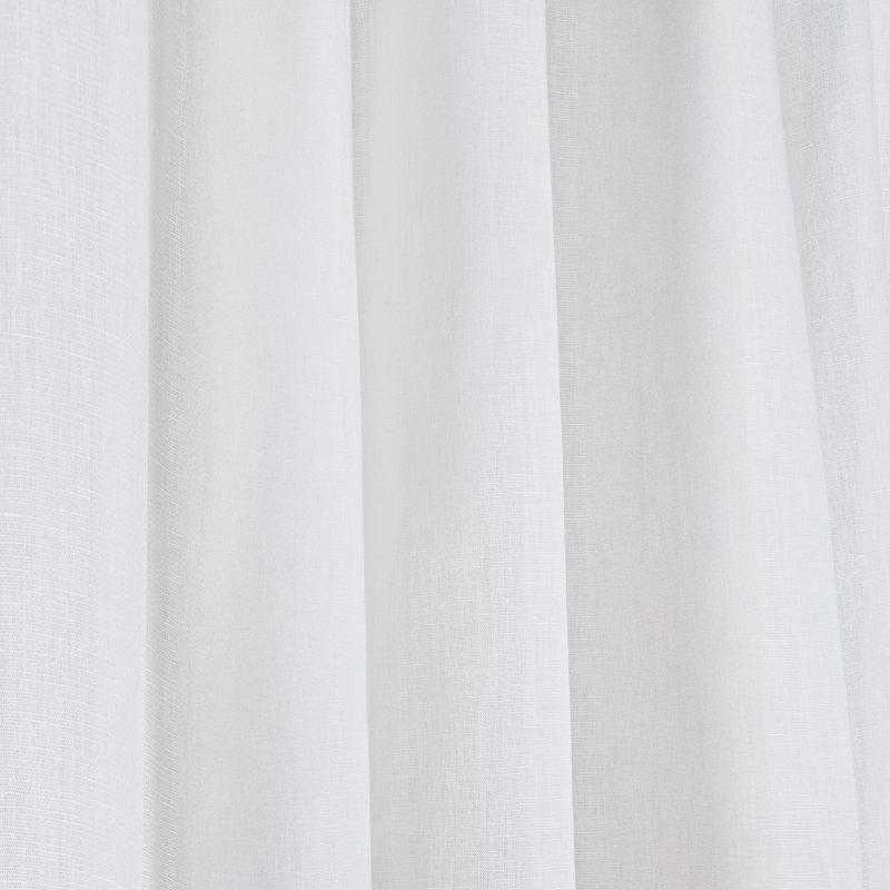 Linen Blend Semi Sheer Rod Pocket And Back Tab Curtain (Single Panel), Ivory, 52" W x 84" L
