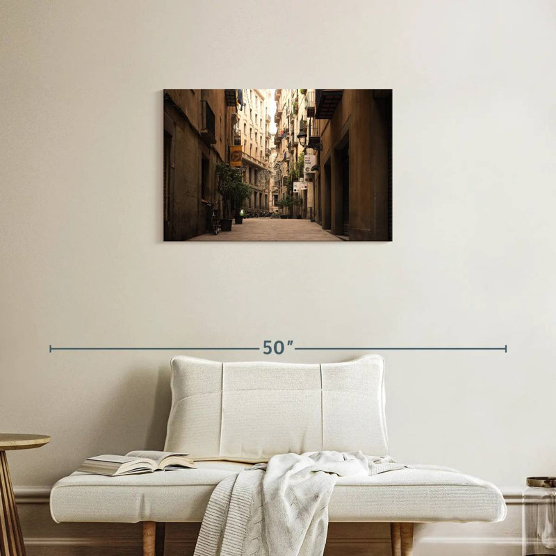 Sirci, Espagne, allée, bâtiments, H 20 po x l 30 po
