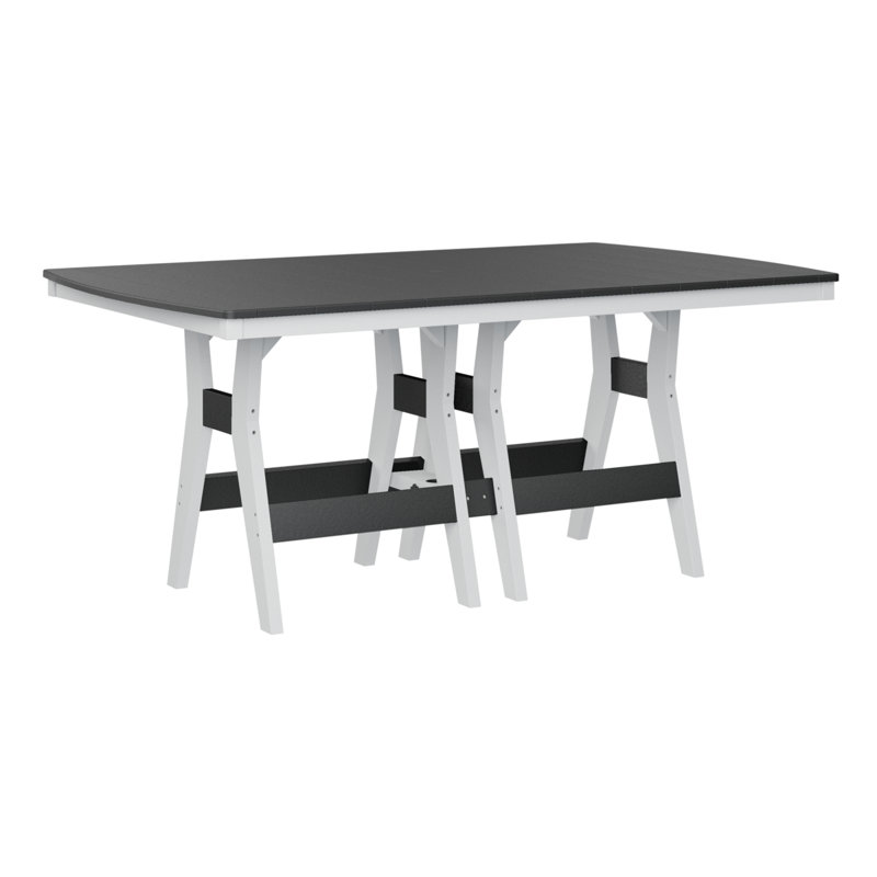 Berlin Gardens Harbor Rectangular Dining Table, Black, 38.87" H x 72" W x 44" D