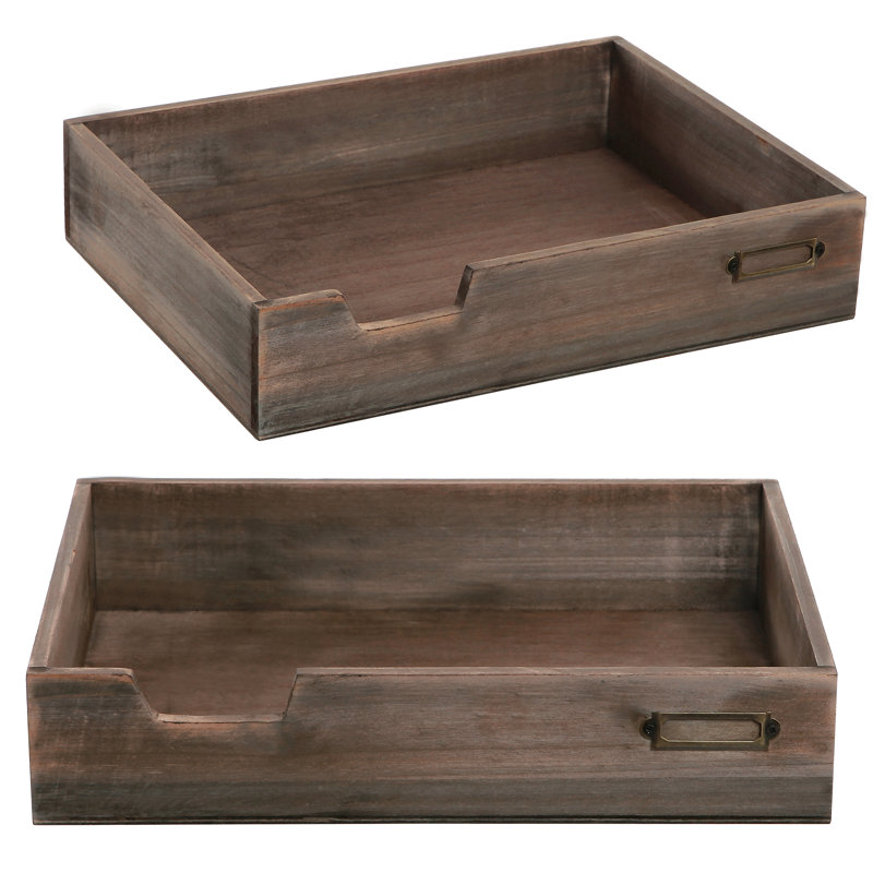 Alejoa Wood Desktop Stackable File Organizer