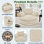 Fauteuil d'appoint pivotant à 360 ° avec coussins à deux couches et 3 coussins amovibles-1831010703