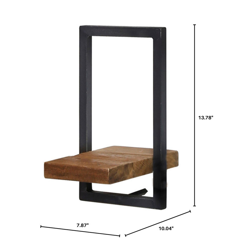 Tablette murale à cadre métallique large, H 13,78 po x l 7,87 po x P 10,04 po