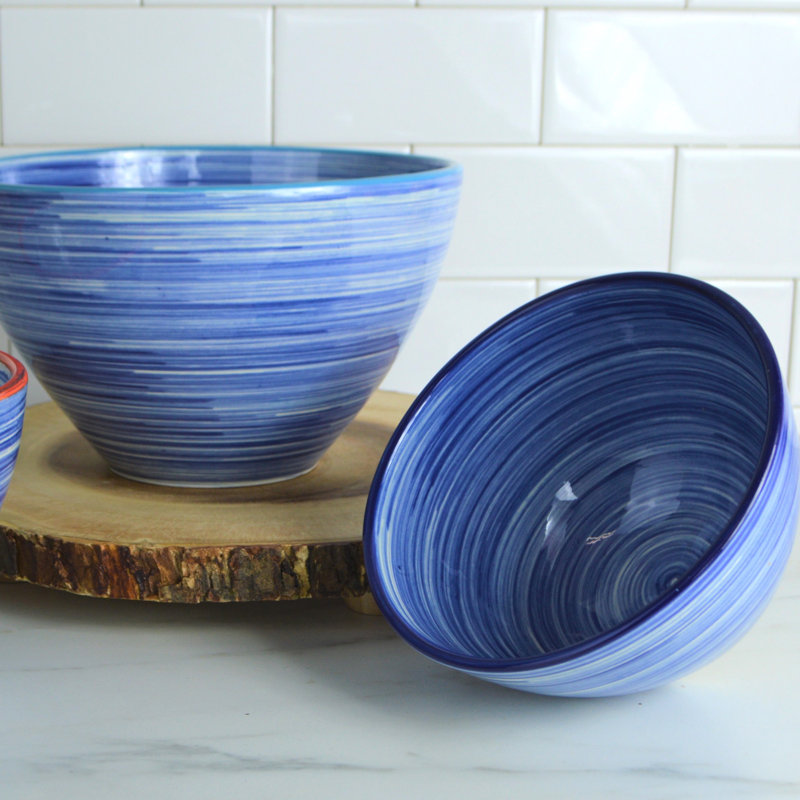 Ensemble de 3 bols empilables Raia, Bleu / bleu pâle