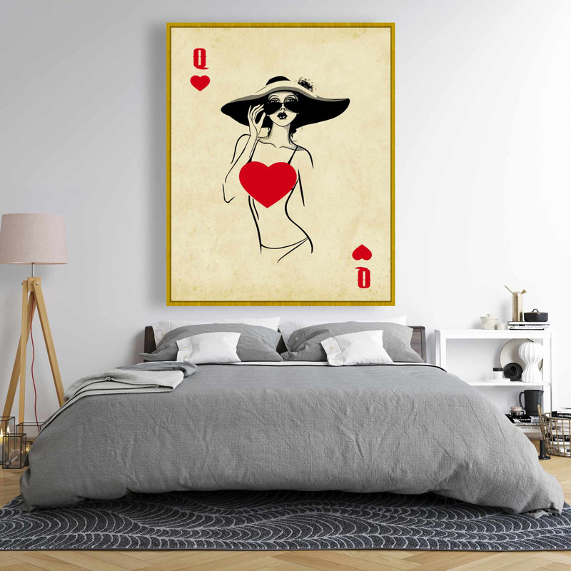 Toile «Queen of Hearts» | «Man Cave», mode noire, cadre encadré