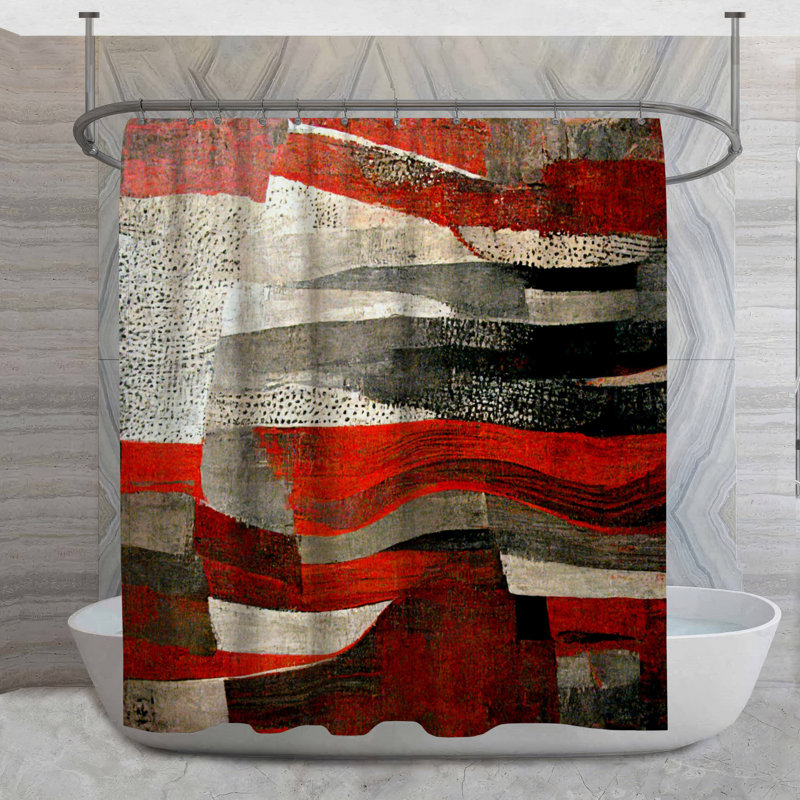 Figure Shower Curtain -  Cultural Bathroom Decor Tropical, 73"H x 70"W