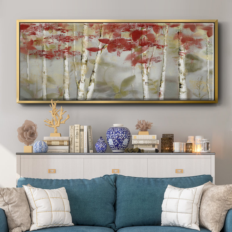 Autumn Forest- Framed Canvas, 12" H x 30" W