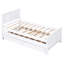 Lit simple blanc avec lit gigogne et rangement
