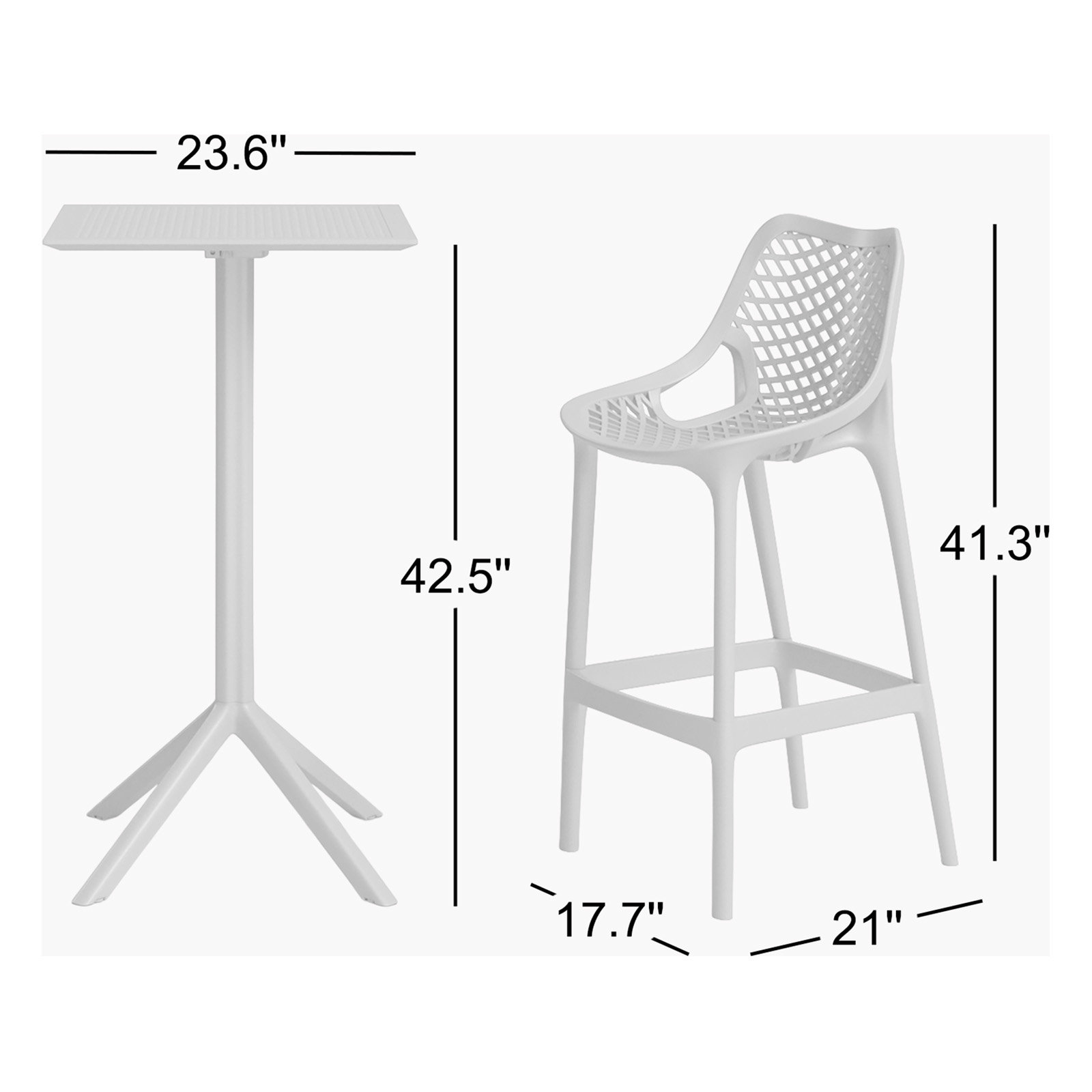 Asherton Square 2-Person Outdoor Dining Set, Black
