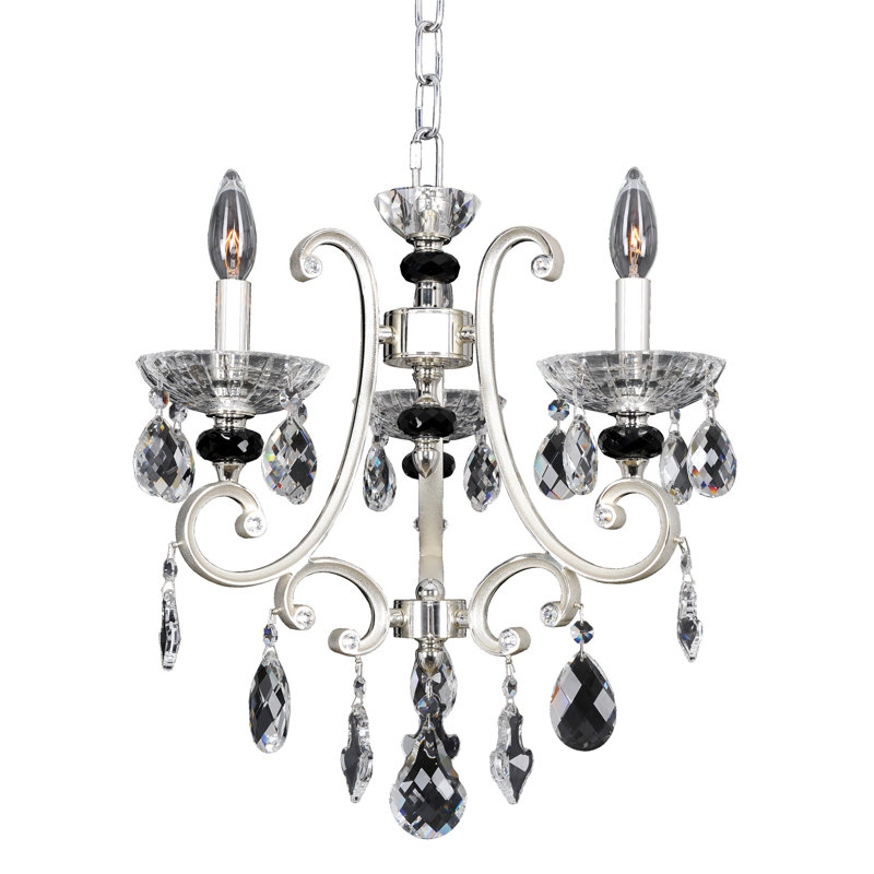 Mini 3-Light Silver and Crystal Chandelier