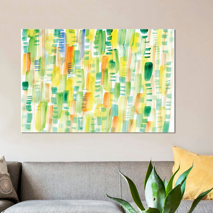 «In Entre Greens», reproduction d'art sur toile, Papier d'art encadré noir, Blanc, H 24 po x l 32 po x P 1 po