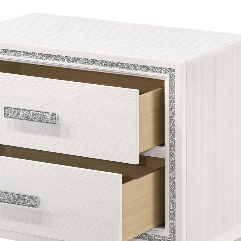 Haiden White Finish Nightstand, White
