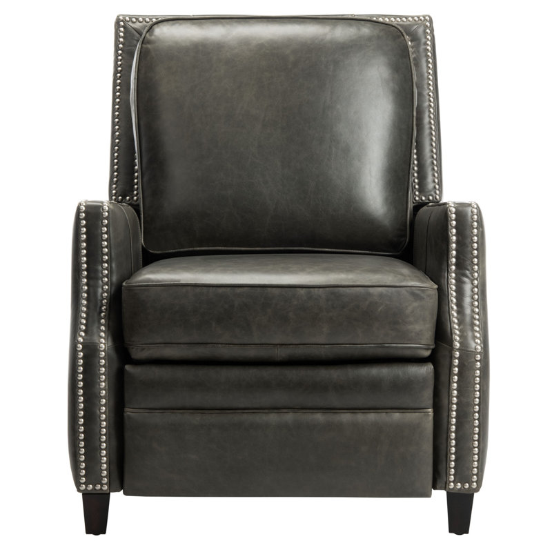 Couture Leather Recliner, Trends Aged Black Genuine Leather