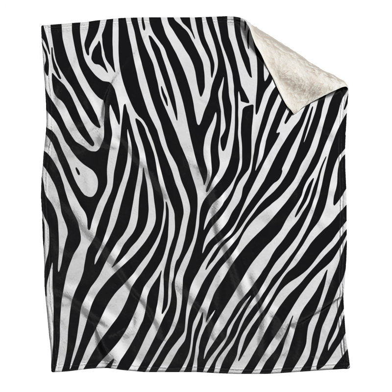 Couvertures zébrées noires et blanches, L 50 po x H 60 po