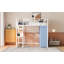 Lit mezzanine simple en métal avec bureau, tablettes, prise de courant, lumière DEL et garde-robe-1654764677