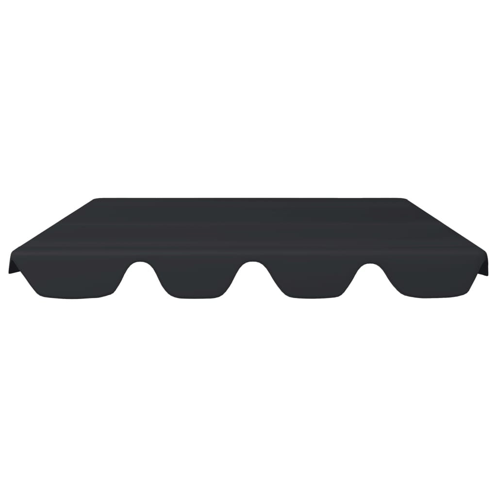 Replacement Canopy for Garden Swing Black 150/130x70/105 cm