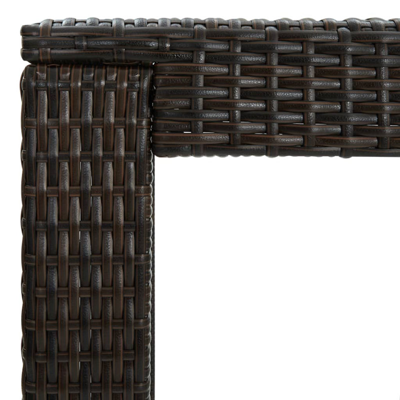 Rattan Outdoor Bar Table, Brown, 43.5" W x 23.82" L x 23.82" D