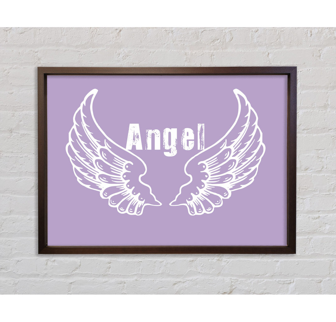 Angel Wings 2 Lilac - Einzelner Bilderrahmen Typografie auf Leinwand