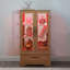 Vitrine lumineuse en verre avec tiroir et tablettes réglables-1867421425
