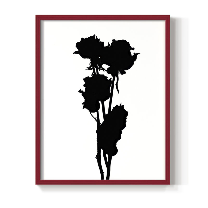 Reproduction encadrée « Pressed Memory III » - Bois massif, H 21 po x l 17 po, Rouge