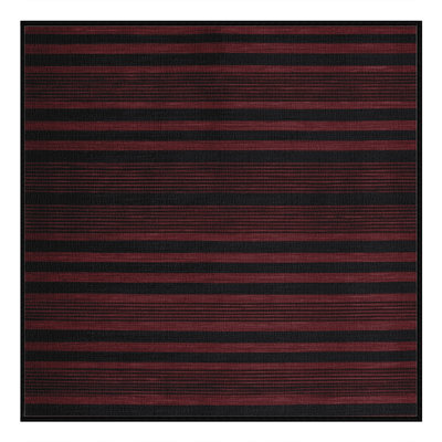 Tapis noir à rayures horizontales lavable à la machine