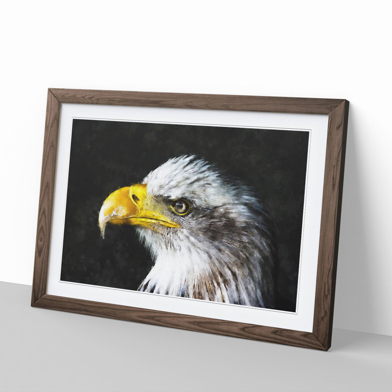 Bald Eagle Vol.1 - Picture Frame Painting, 27cm H x 36cm W x 2cm D, Walnut Framed