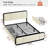 Upholstered Platform Bed with 2 Storage Drawers, Modern Bed Frame with Charging Station, Storage Bed with Velvet Tufted Headboard, No Spring Boxing Needed-1298385658