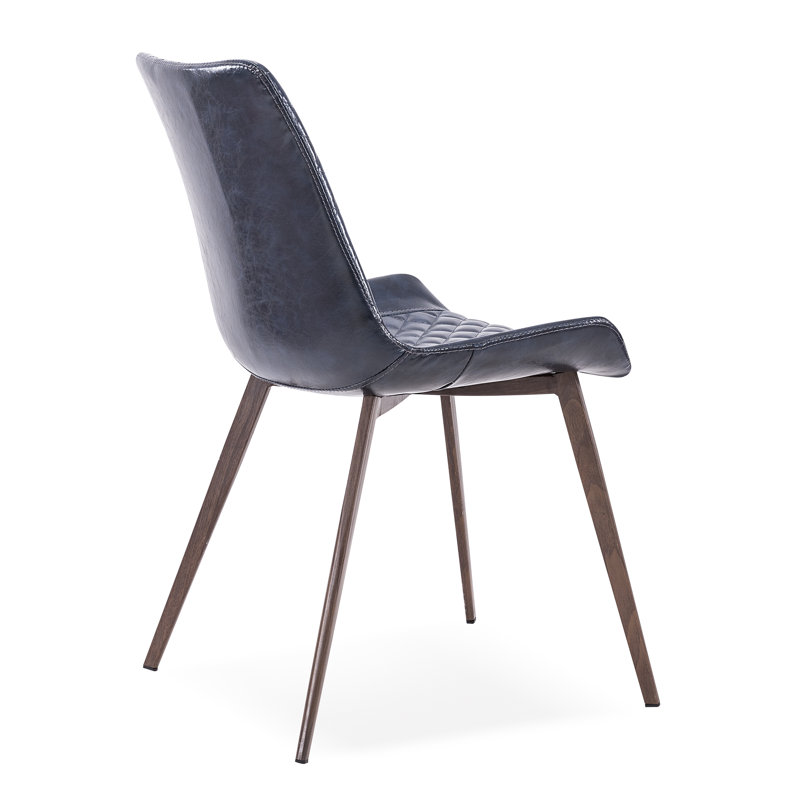 Albieri 18.5'' H Upholstered Side Chair, Navy/Brown