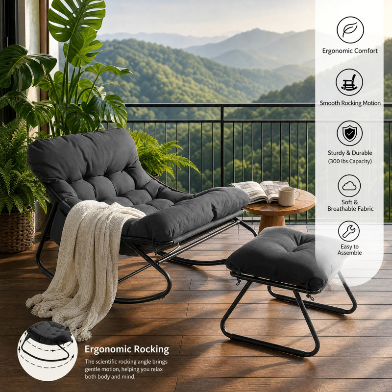 Iron Rocking Chair, Grey