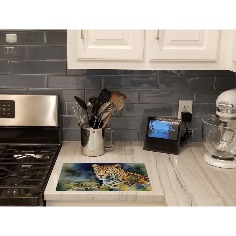 Leopard Glass Cutting Board Large