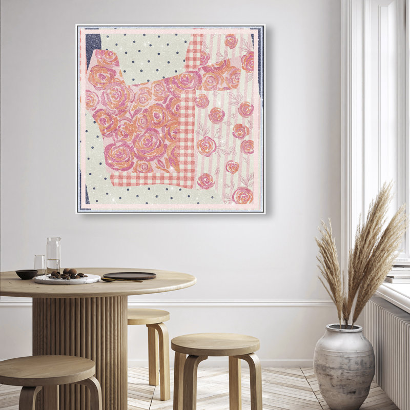 Patchwork Glam II Print by Oliver Gal, 41"H x 41"W, White Floater Frame