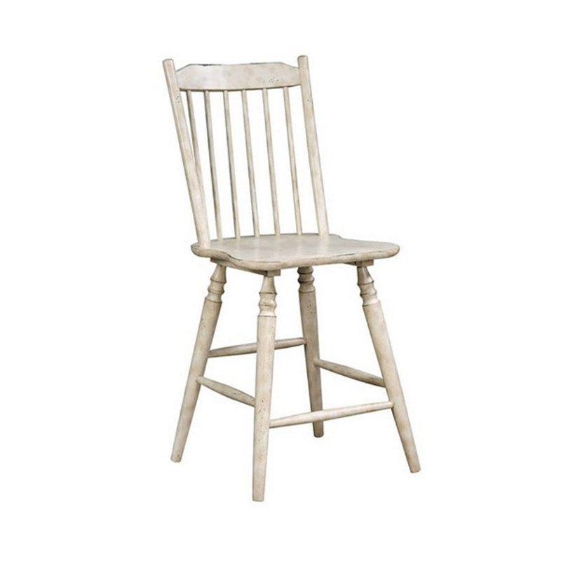 Chaise d'appoint à dossier à lattes crème Cirenia