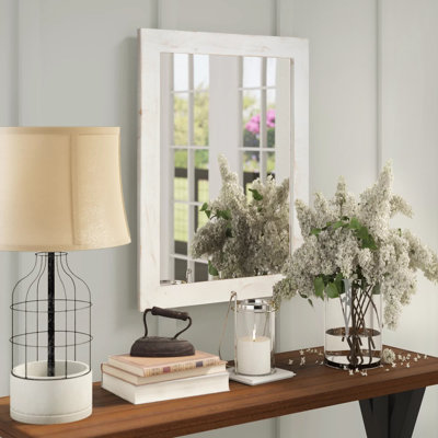 Edna Solid Wood Rectangle Wall Mirror