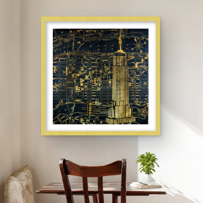 «Gold City», reproduction d'art encadrée, H 24 po x l 24 po