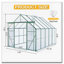 Serre en polycarbonate à double porte 8X6FT-Green-120352678-120352677