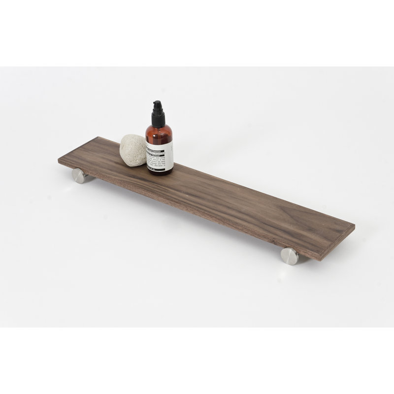 Haliee Oak Solid Wood Floating Shelf, Walnut